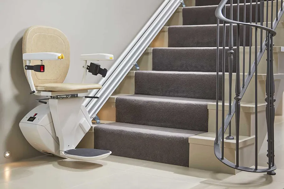 Freedom Stairlifts Straight Stairlift 1 with natural colour upholstery